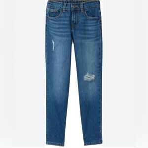 016 NWT Cat & Jack Girls' High-Rise Distressed Straight Jeans - Size 4